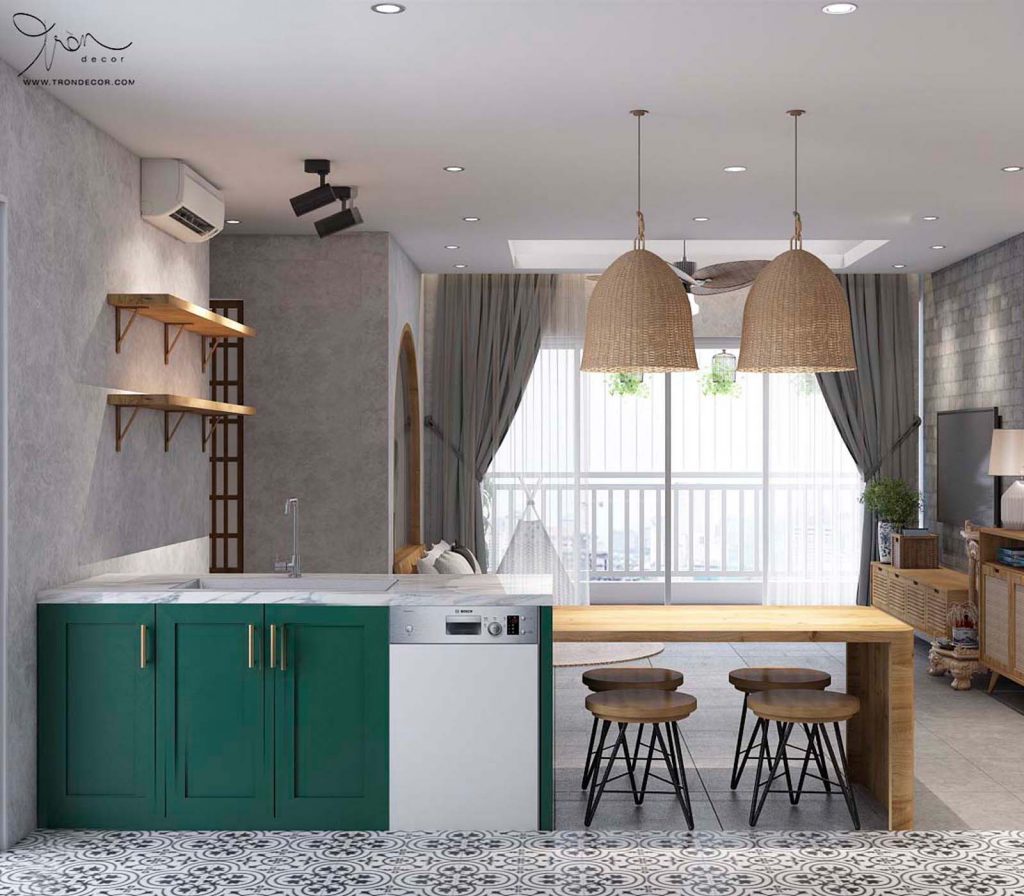 MẪU ĐẢO BẾP KẾT HỢP BÀN ĂN