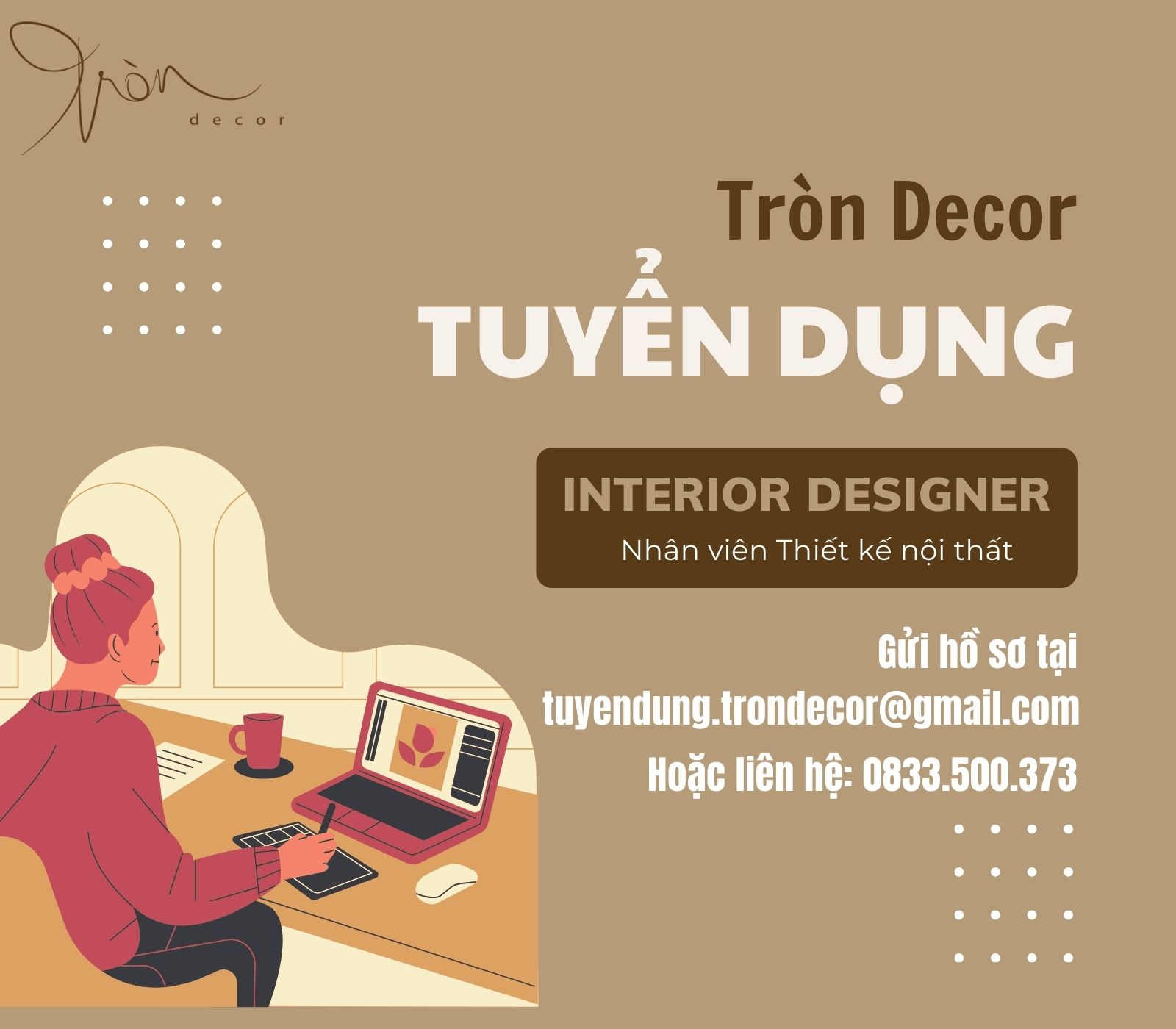 TRÒN DECOR - TUYỂN DỤNG NHÂN VIÊN THIẾT KẾ NỘI THẤT