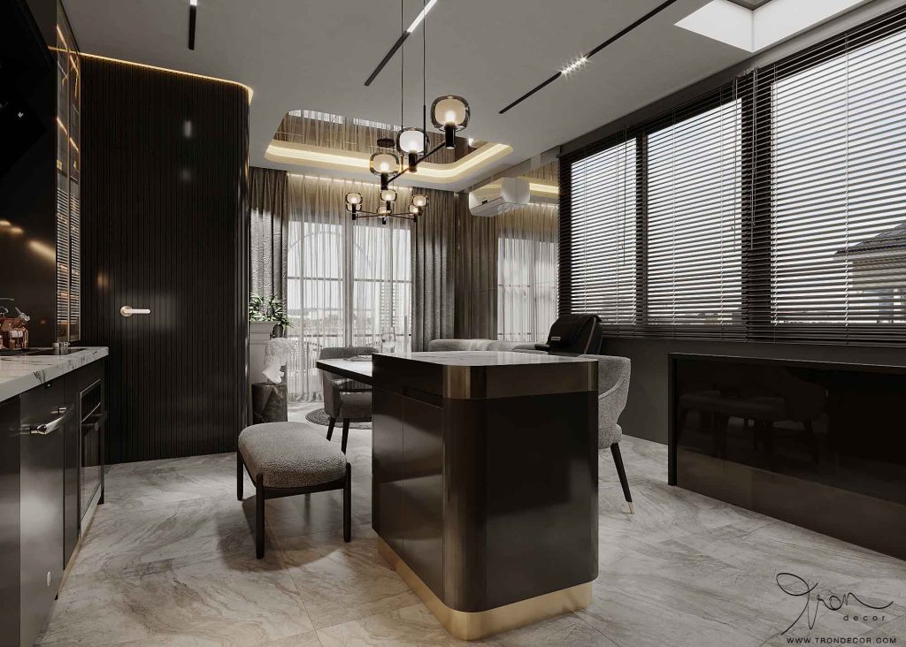 MẪU ĐẢO BẾP KẾT HỢP BÀN ĂN