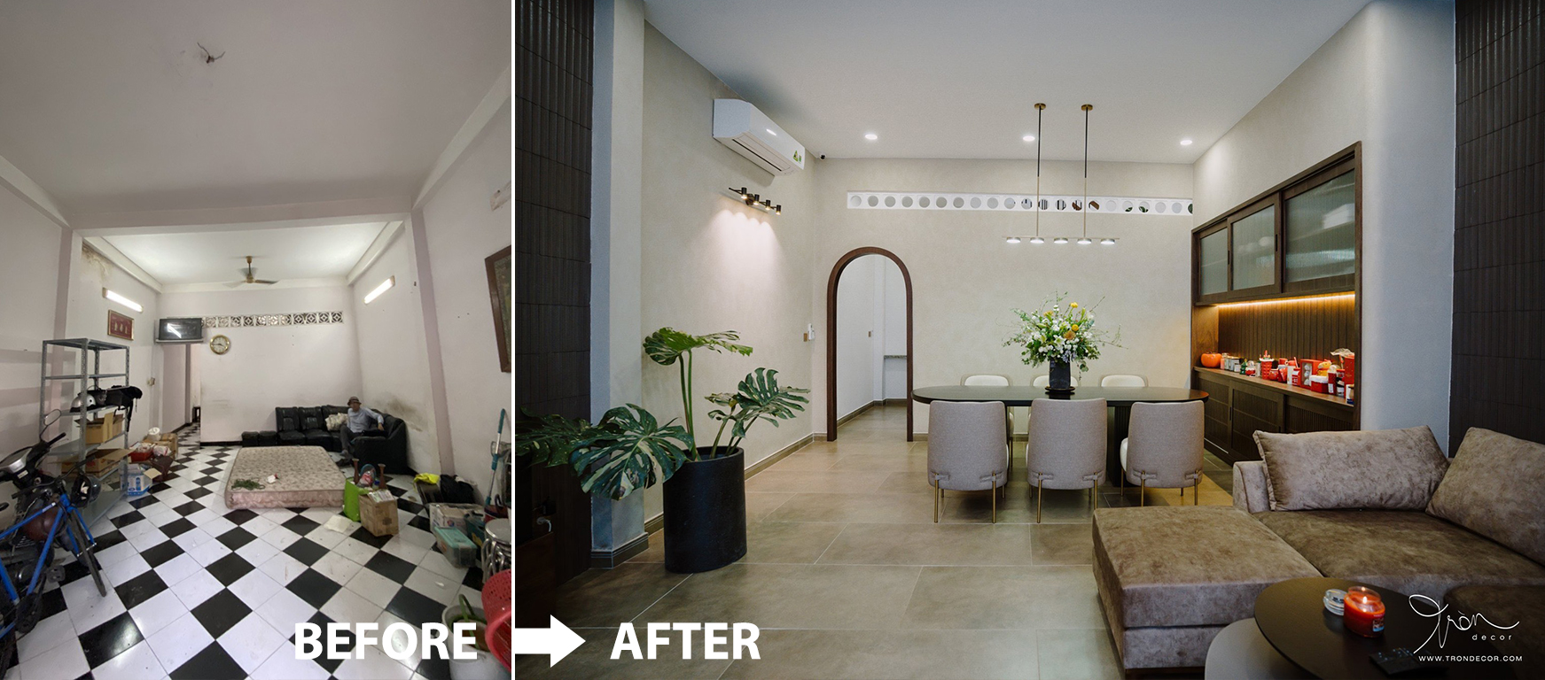 [BEFORE-AFTER] THIẾT KẾ THI CÔNG CẢI TẠO NHÀ PHỐ GÒ VẤP - Tròn Decor
