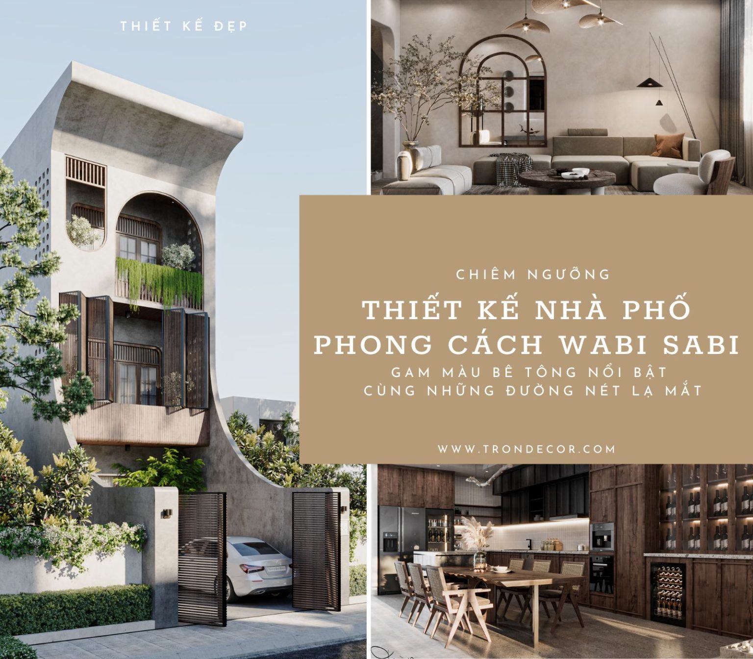 CHIÊM NGƯỠNG THIẾT KẾ NHÀ PHỐ PHONG CÁCH WABI SABI GAM MÀU BÊ TÔNG NỔI ...