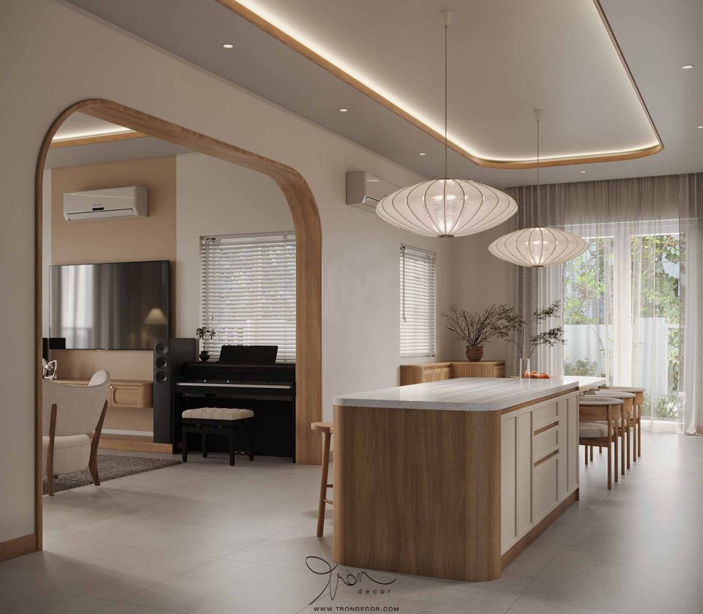 MẪU ĐẢO BẾP KẾT HỢP BÀN ĂN