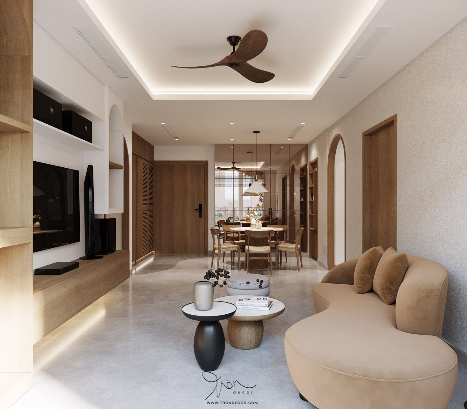 THIẾT KẾ NỘI THẤT CĂN HỘ 53M2 - PICITY HIGH PARK - Tròn Decor