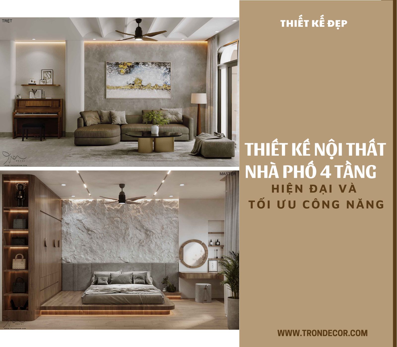 THIẾT KẾ NỘI THẤT NHÀ PHỐ 4 TẦNG HIỆN ĐẠI