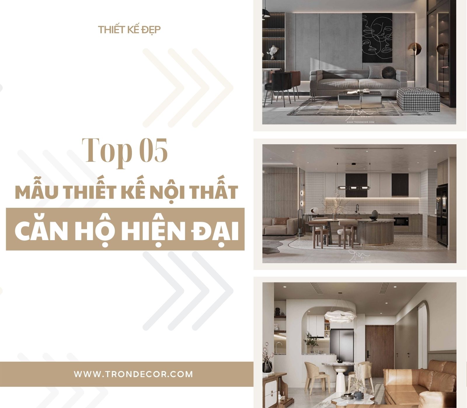 TOP 5 MẪU THIẾT KẾ NỘI THẤT CĂN HỘ HIỆN ĐẠI