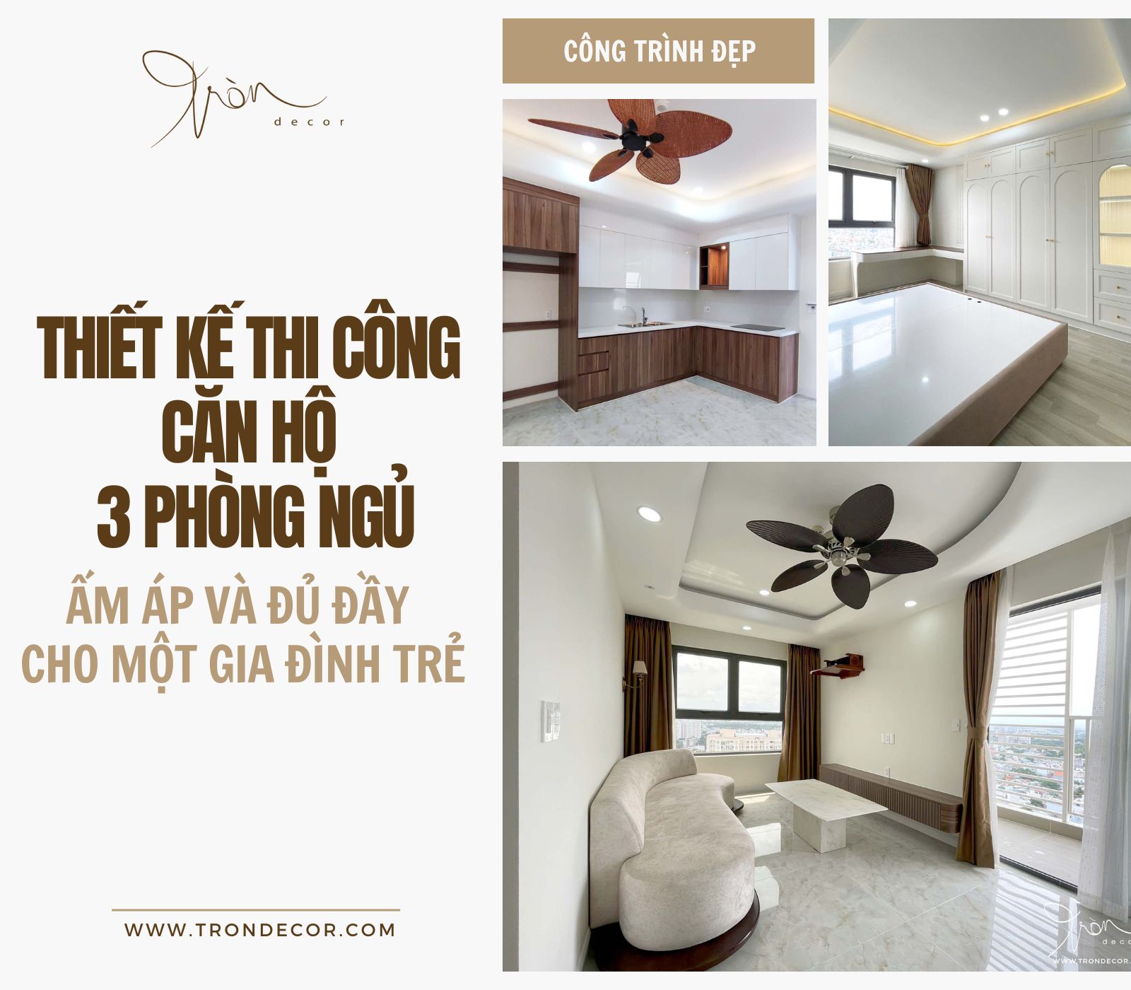 THIẾT KẾ THI CÔNG CĂN HỘ 3 PHÒNG NGỦ