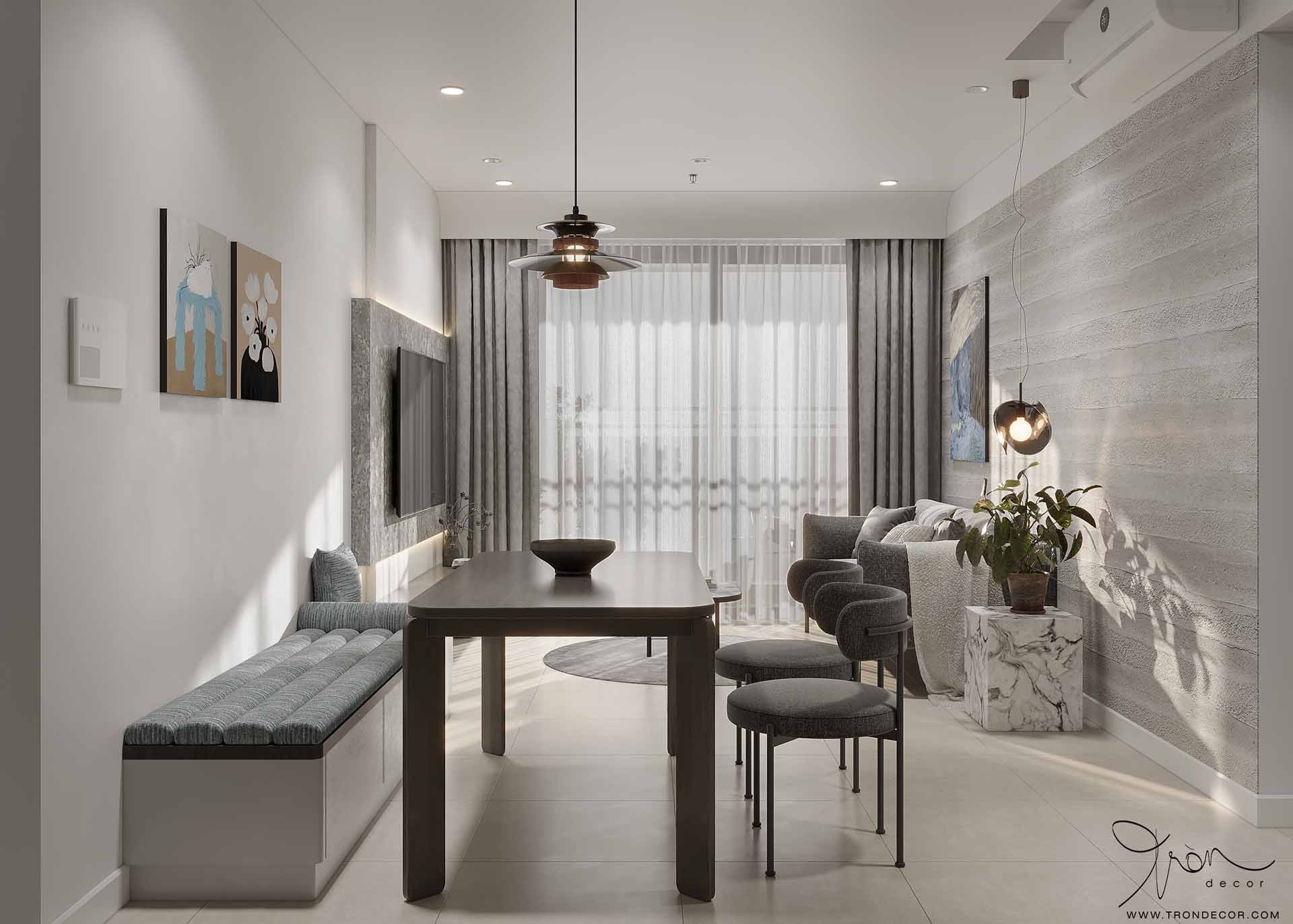 THIẾT KẾ NỘI THẤT CĂN HỘ 97M2 - URBAN GREEN
