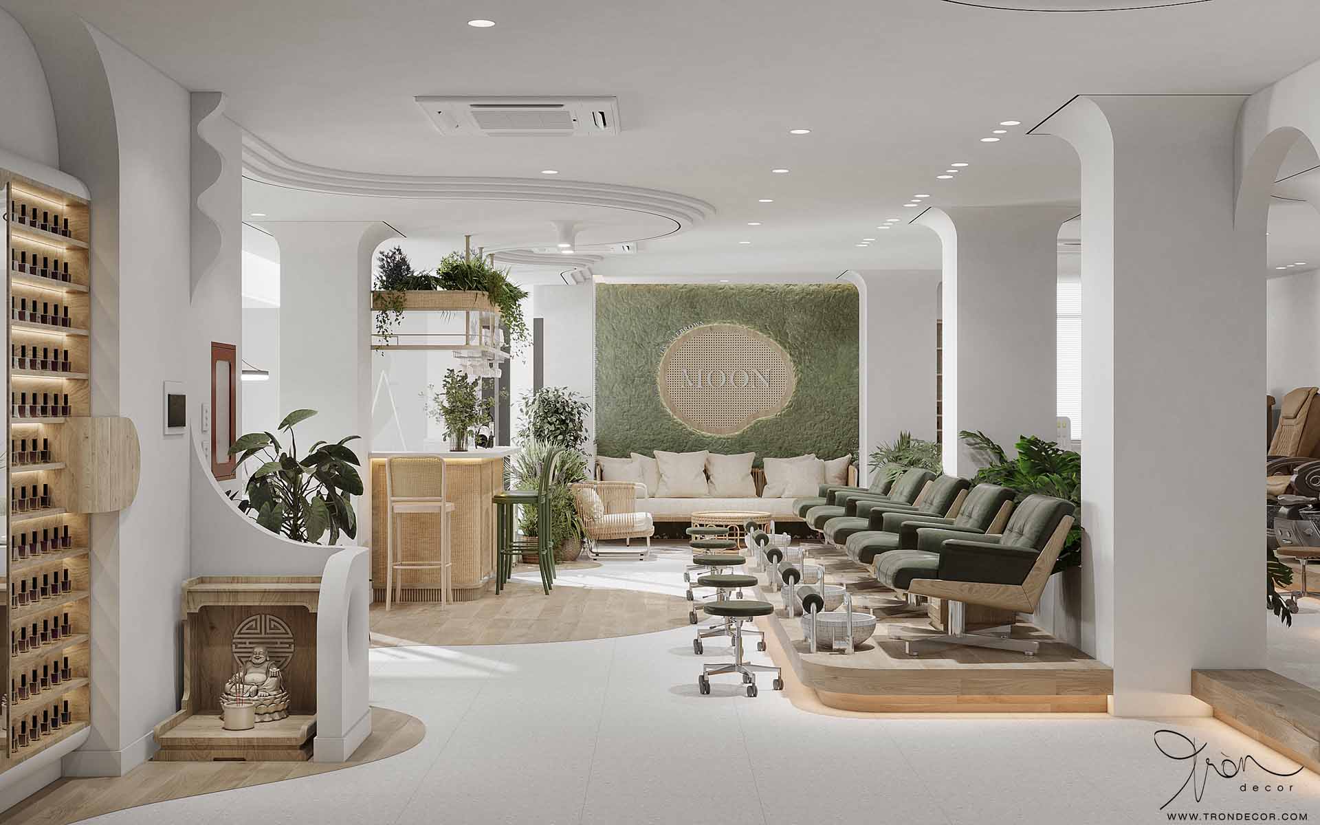 THIẾT KẾ NỘI THẤT SPA 180M2