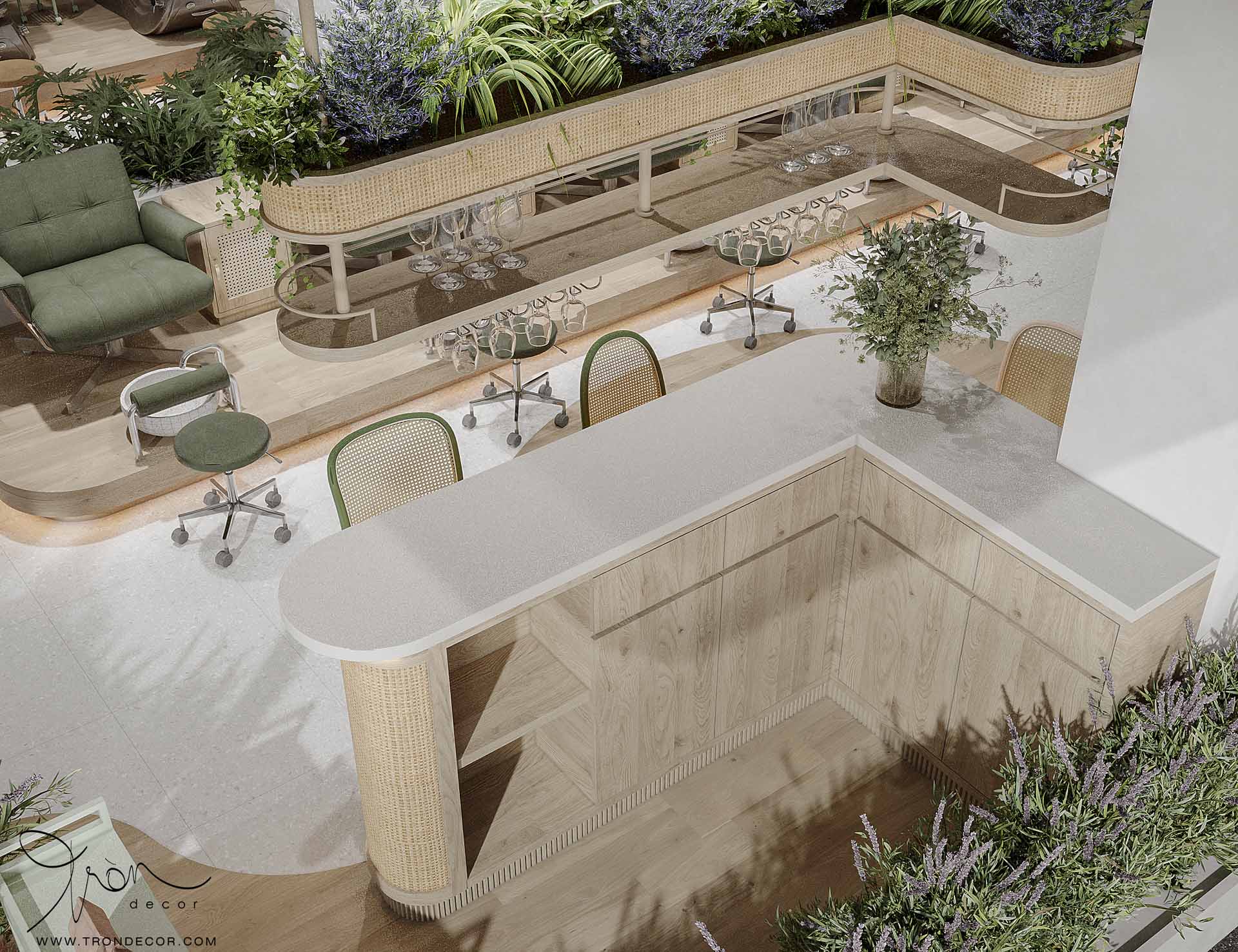 THIẾT KẾ NỘI THẤT SPA 180M2