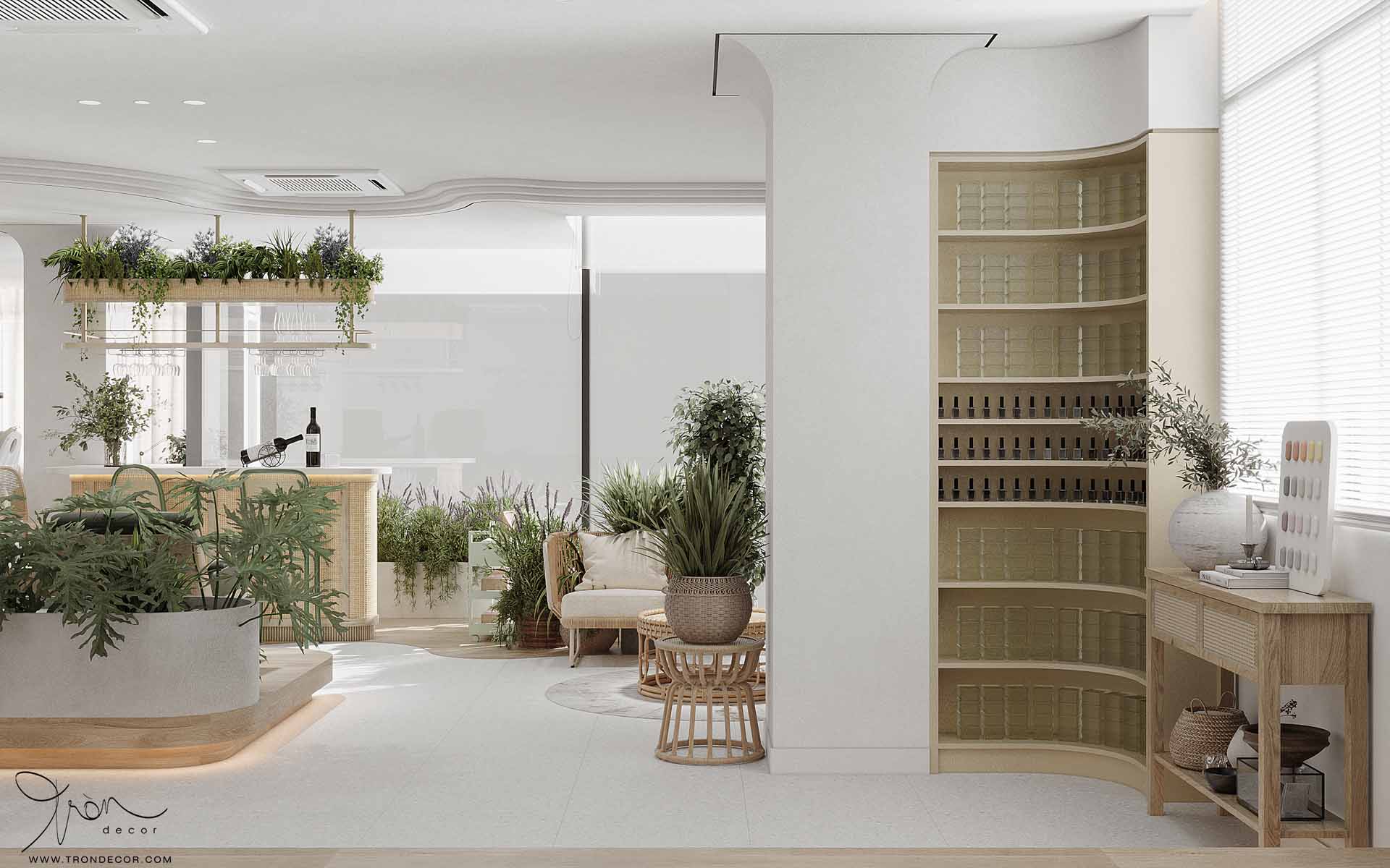 THIẾT KẾ NỘI THẤT SPA 180M2