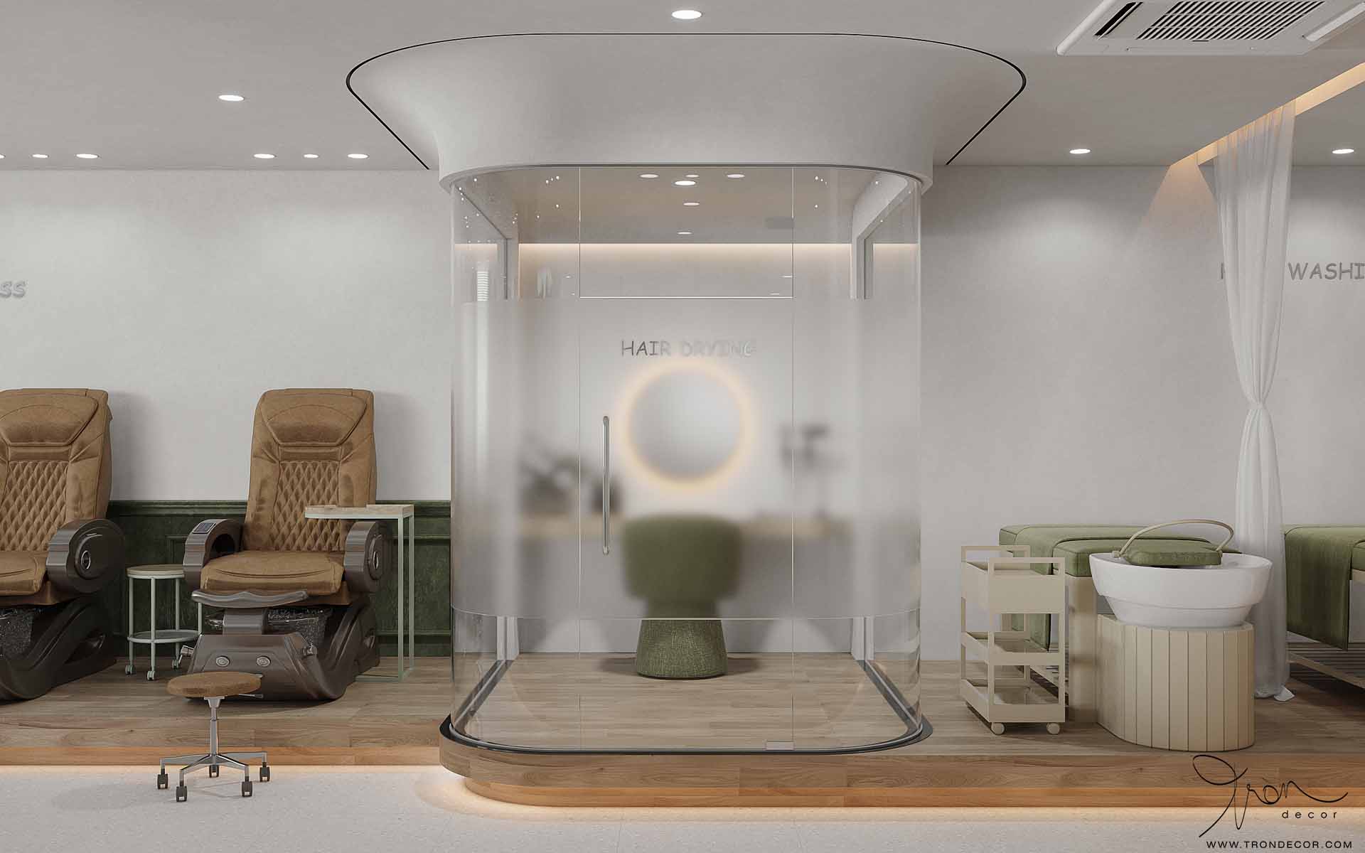 THIẾT KẾ NỘI THẤT SPA 180M2