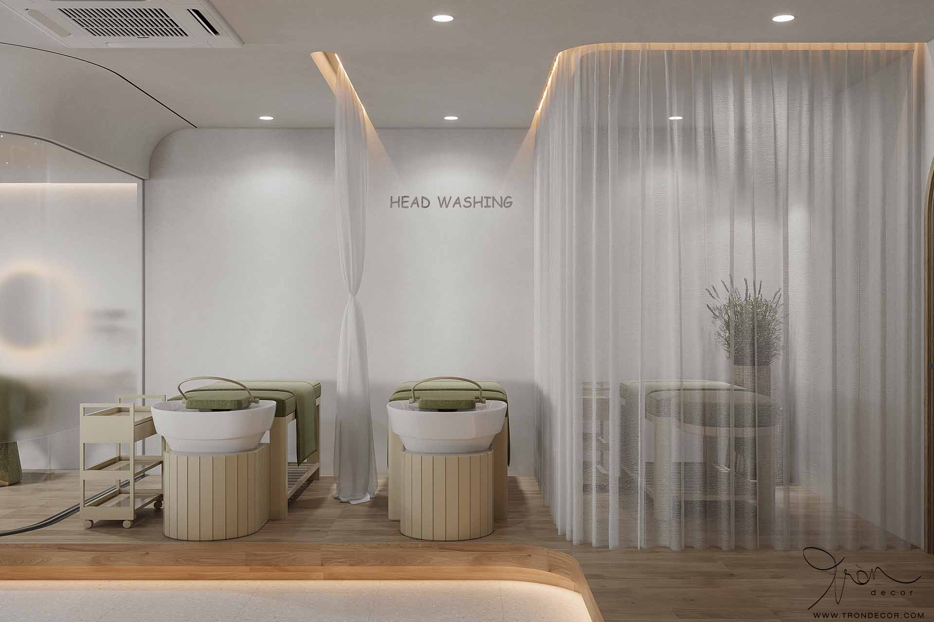 THIẾT KẾ NỘI THẤT SPA 180M2
