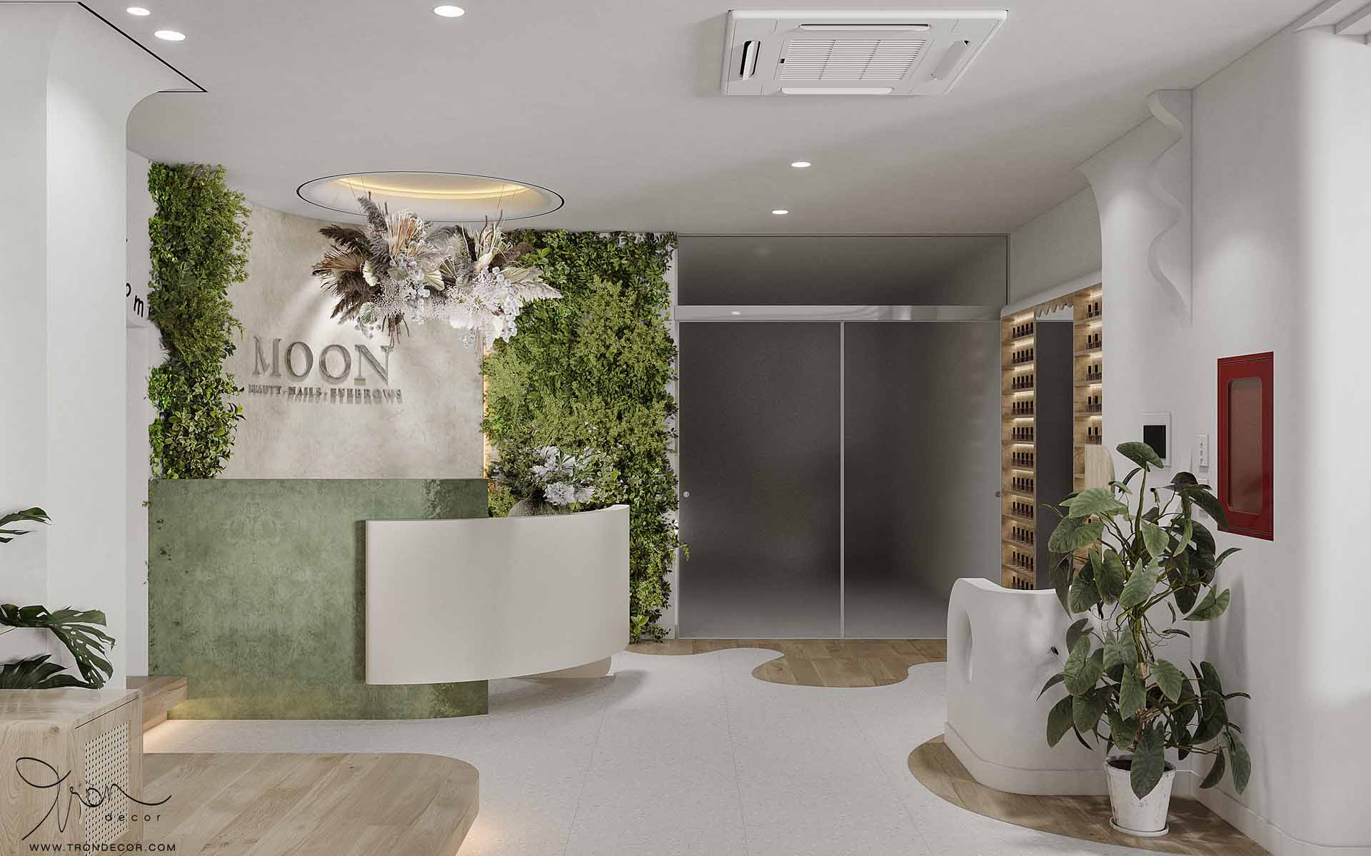 THIẾT KẾ NỘI THẤT SPA 180M2