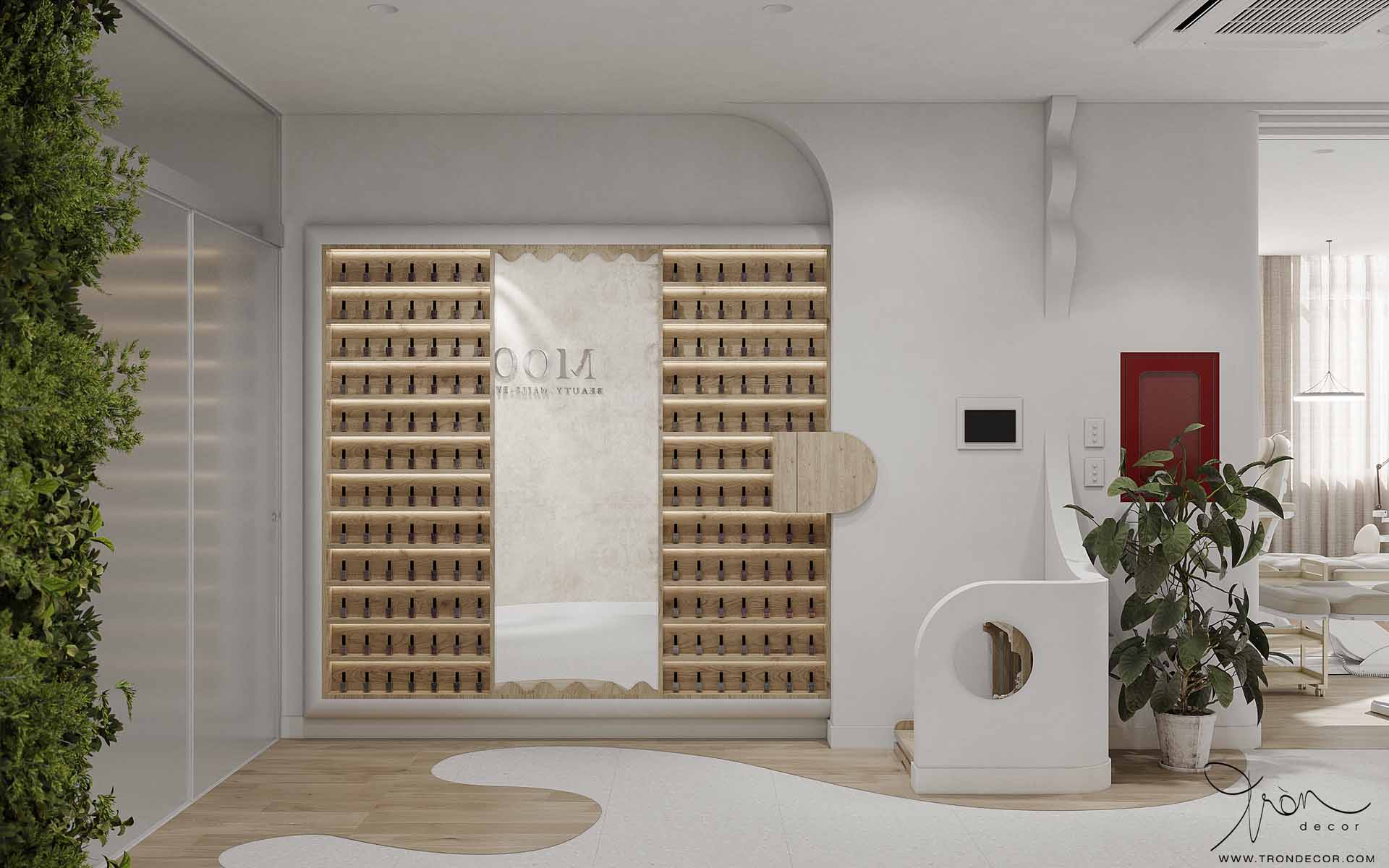 THIẾT KẾ NỘI THẤT SPA 180M2