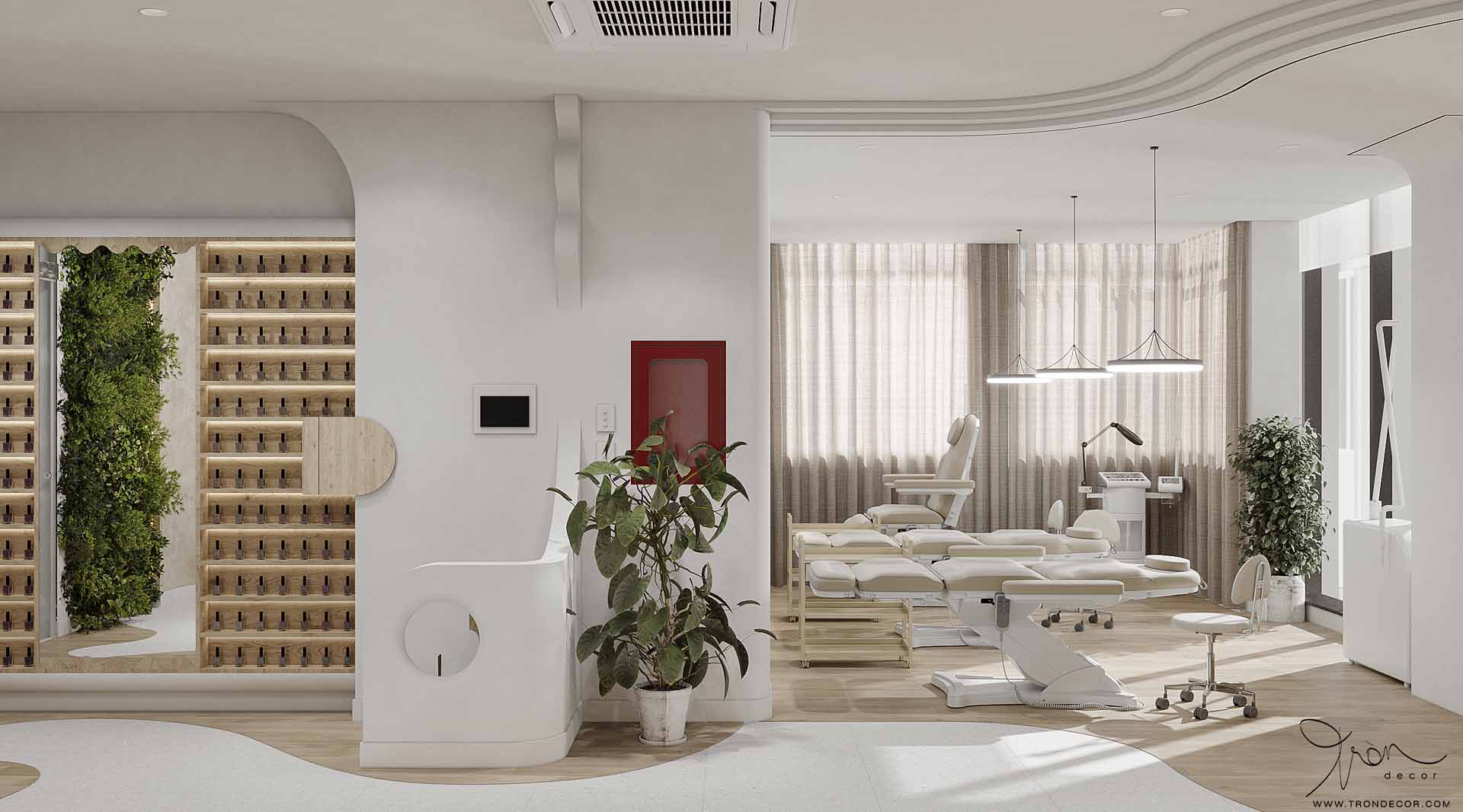 THIẾT KẾ NỘI THẤT SPA 180M2