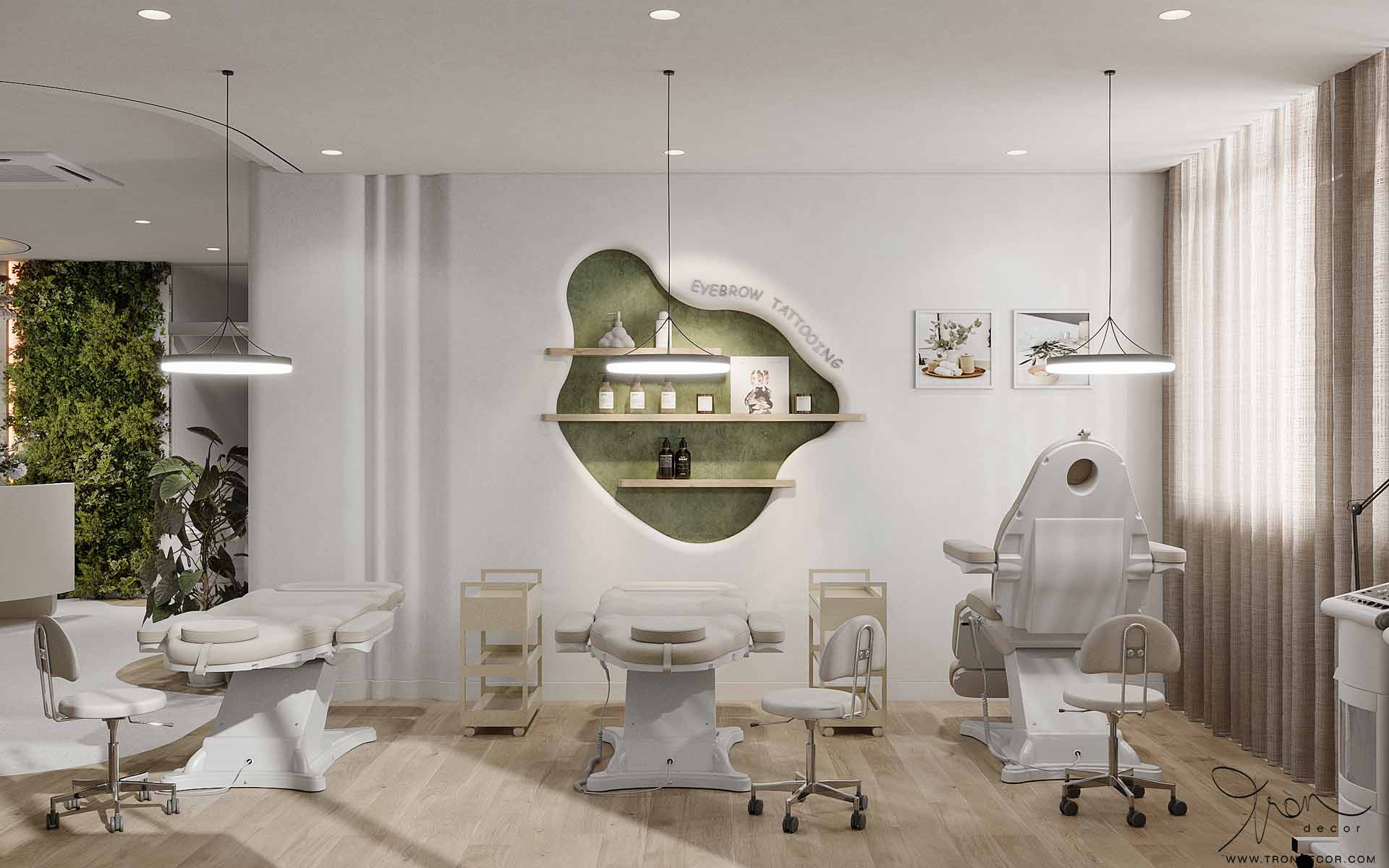 THIẾT KẾ NỘI THẤT SPA 180M2