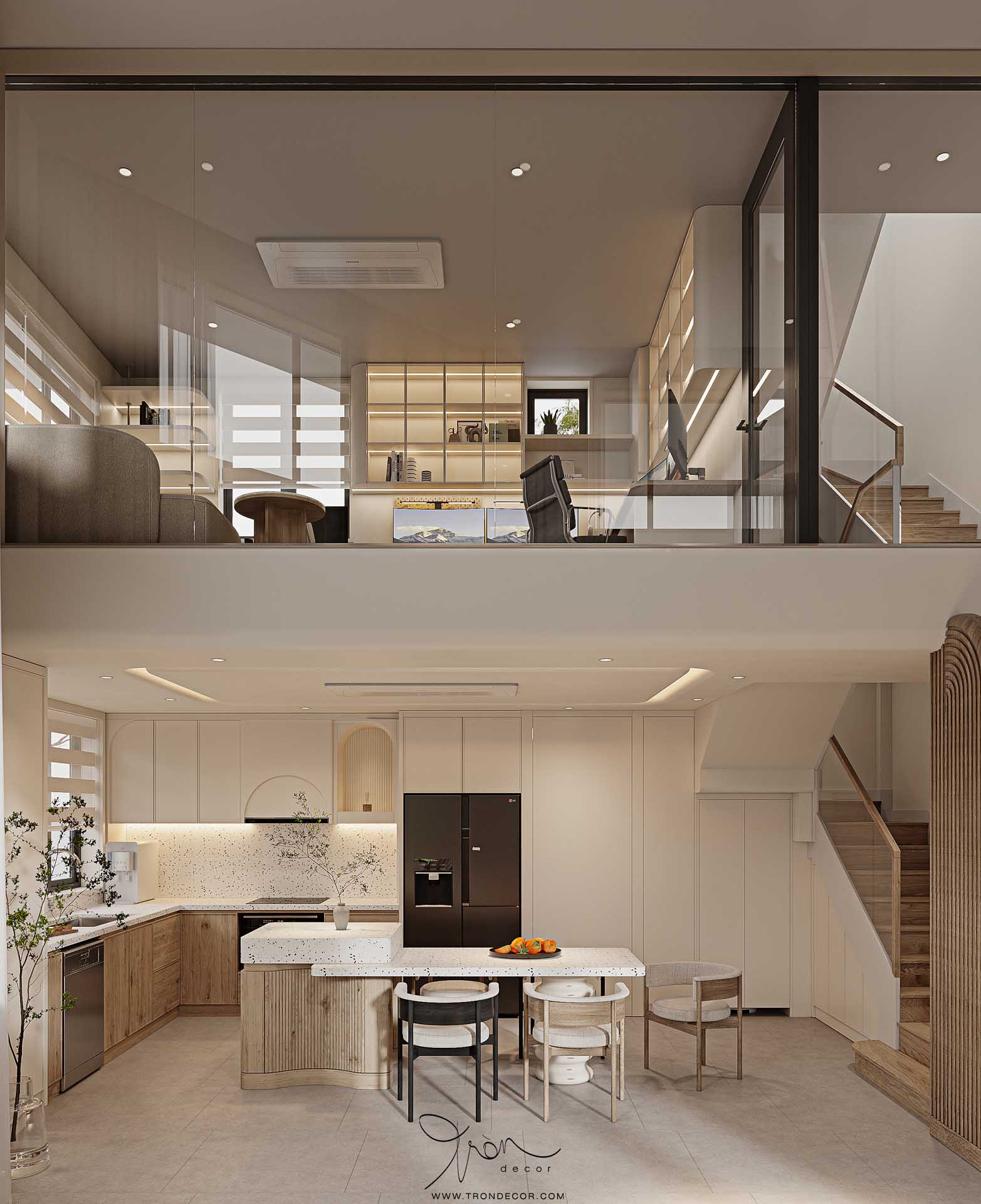 THIẾT KẾ NỘI THẤT NHÀ PHỐ 220M2 - KHU NHÀ Ở LIỀN KỀ QUẬN 7