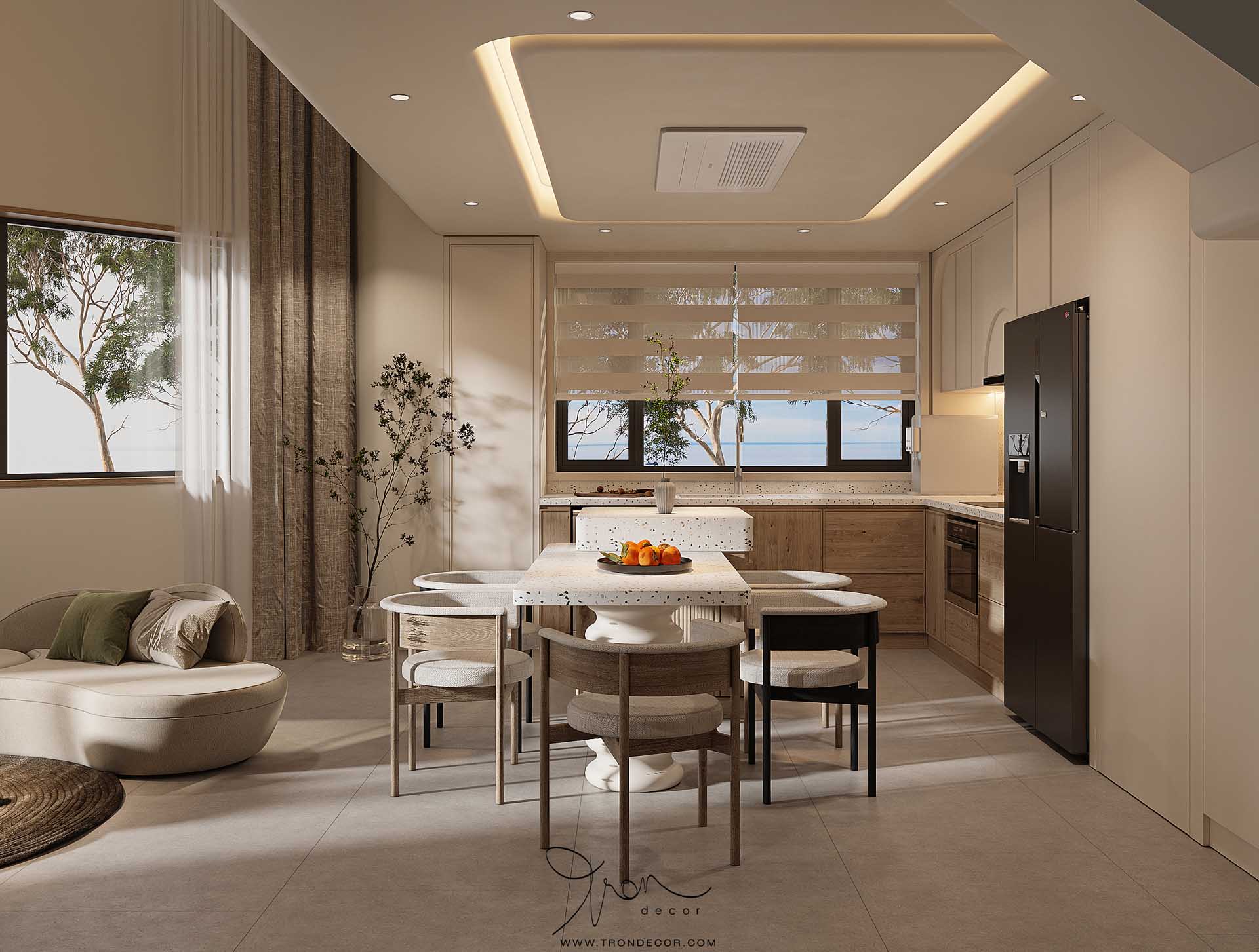 THIẾT KẾ NỘI THẤT NHÀ PHỐ 220M2 - KHU NHÀ Ở LIỀN KỀ QUẬN 7