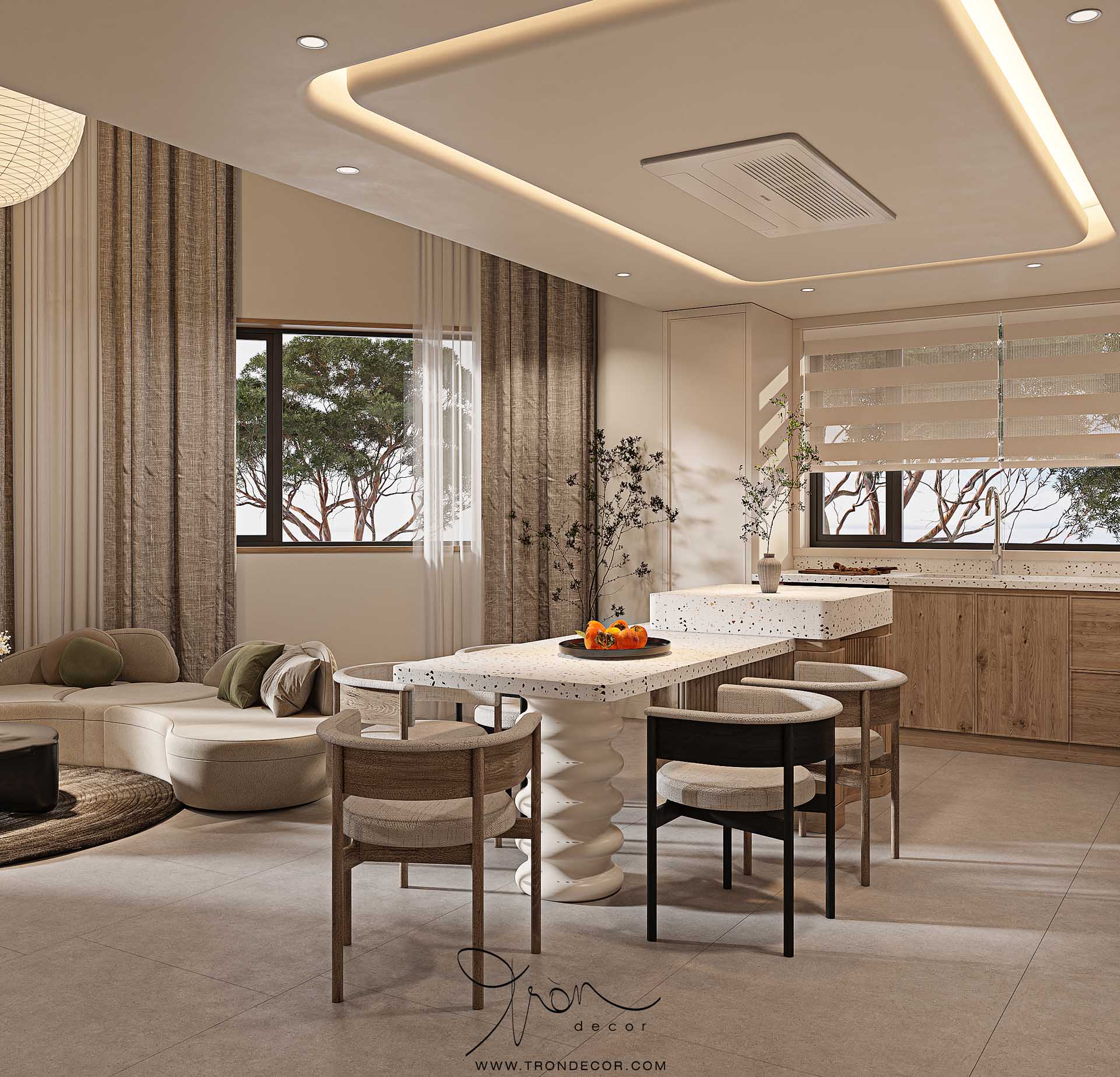 THIẾT KẾ NỘI THẤT NHÀ PHỐ 220M2 - KHU NHÀ Ở LIỀN KỀ QUẬN 7
