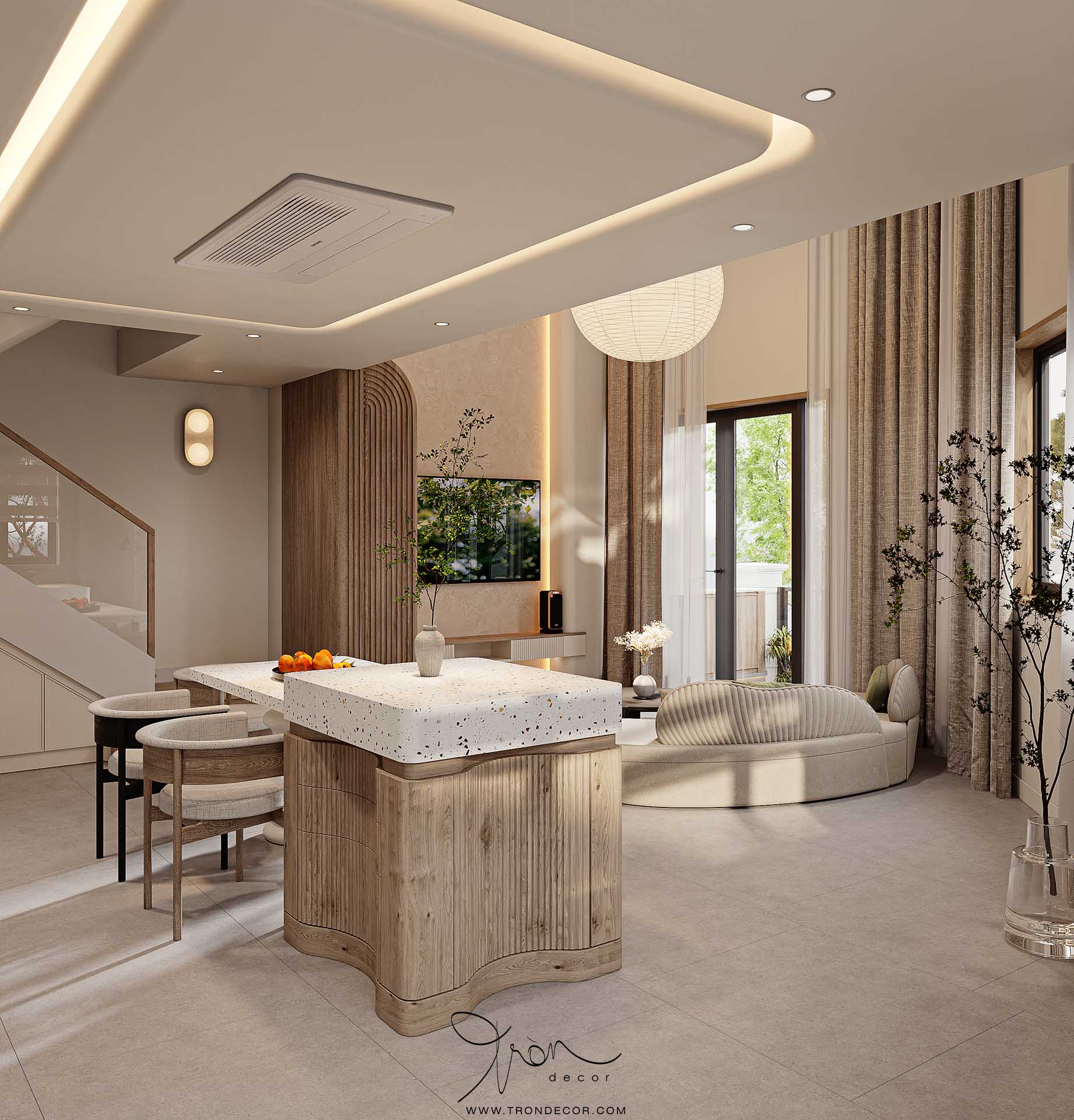 THIẾT KẾ NỘI THẤT NHÀ PHỐ 220M2 - KHU NHÀ Ở LIỀN KỀ QUẬN 7