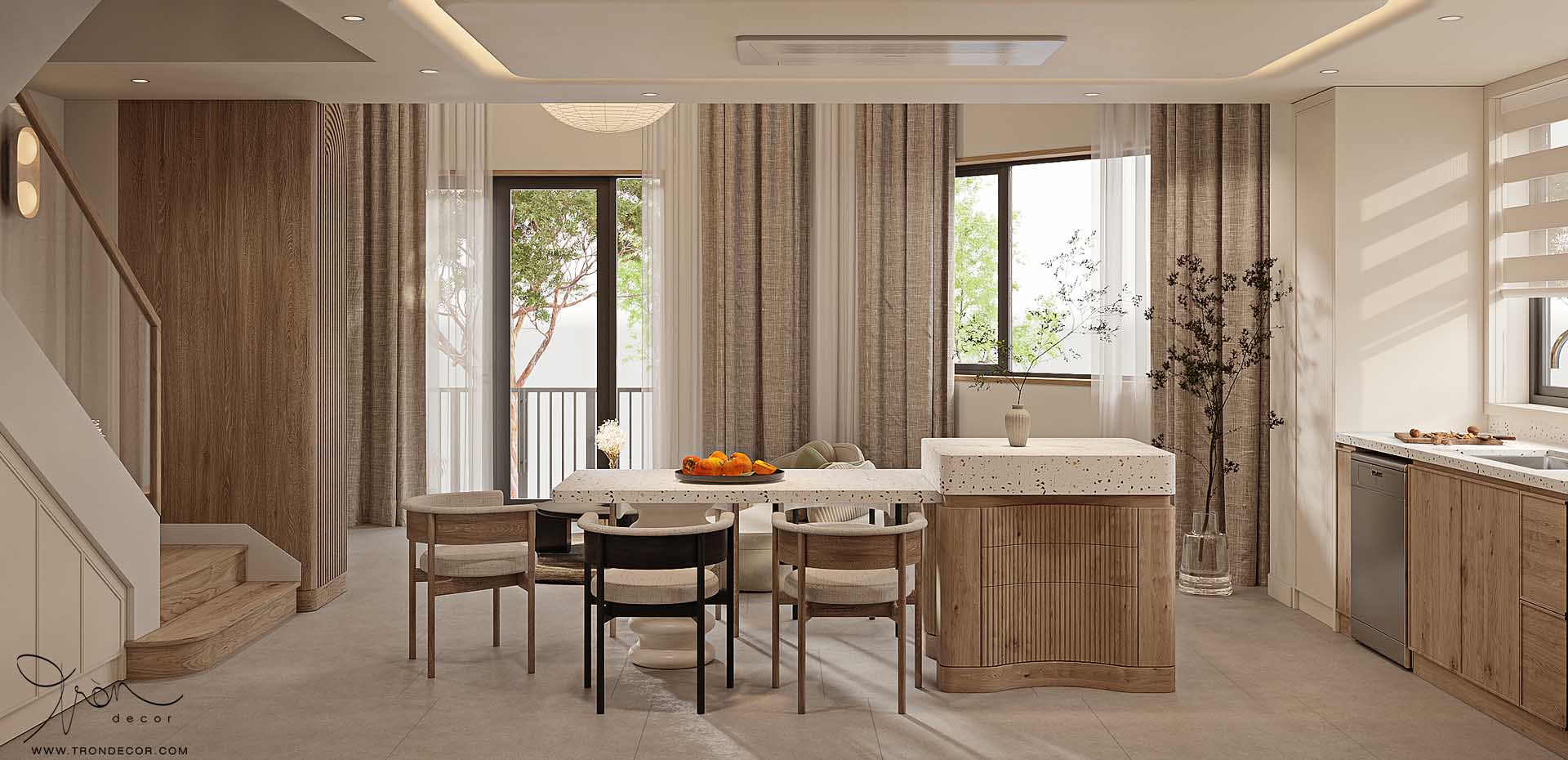 THIẾT KẾ NỘI THẤT NHÀ PHỐ 220M2 - KHU NHÀ Ở LIỀN KỀ QUẬN 7