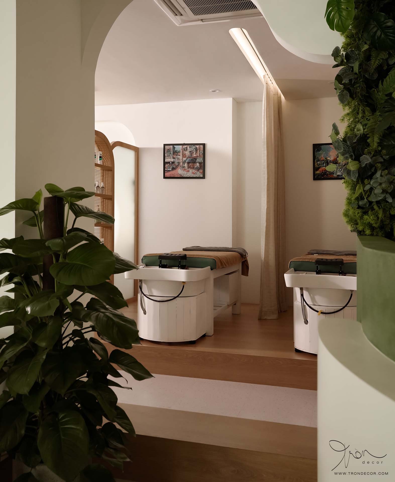 THI CÔNG NỘI THẤT SPA 180M2