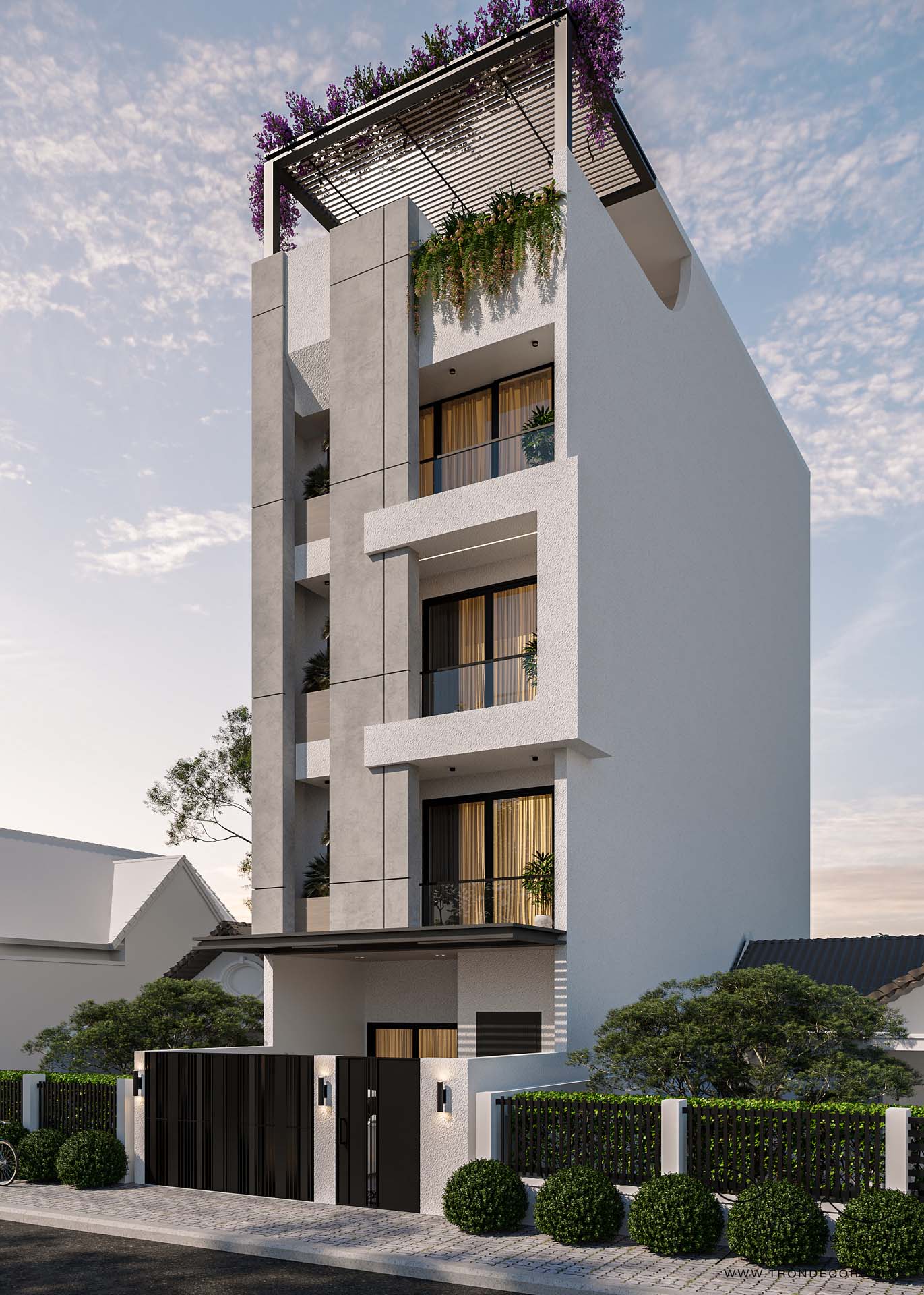 THIẾT KẾ NHÀ PHỐ 600M2