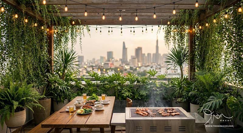 Thiết kế sân thượng nhà phố