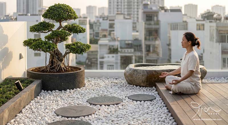Thiết kế sân thượng nhà phố