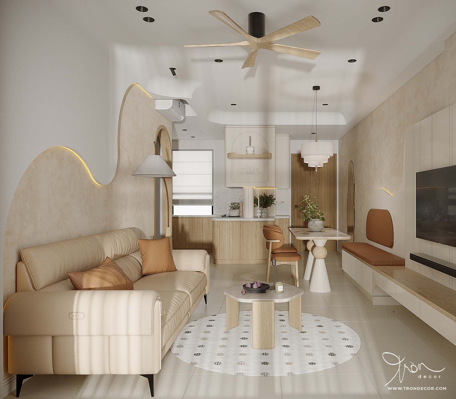 thiết kế căn hộ 80m2 - the sun avenue