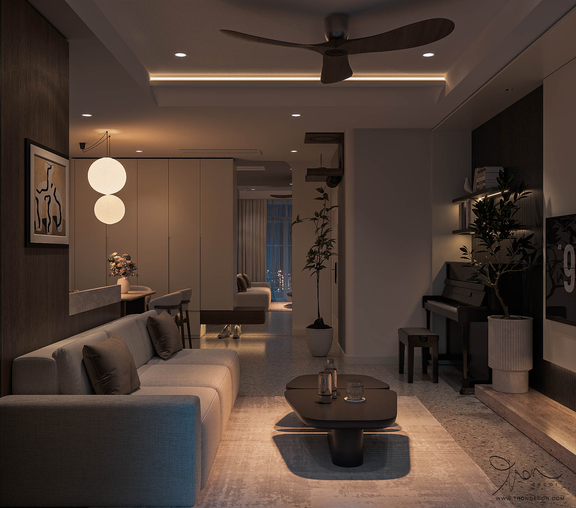 thiết kế căn hộ 85m2
