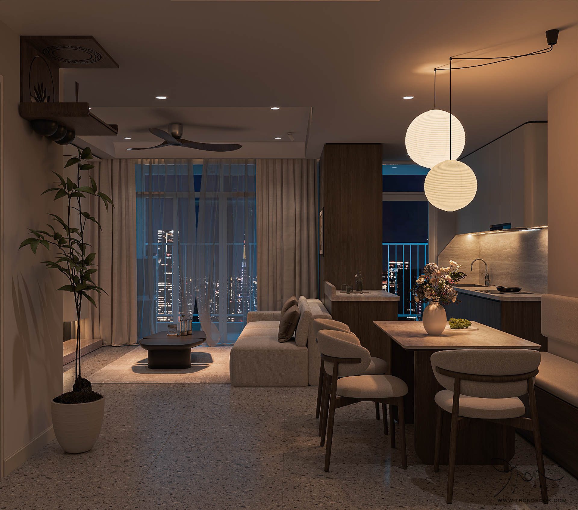 thiết kế căn hộ 85m2