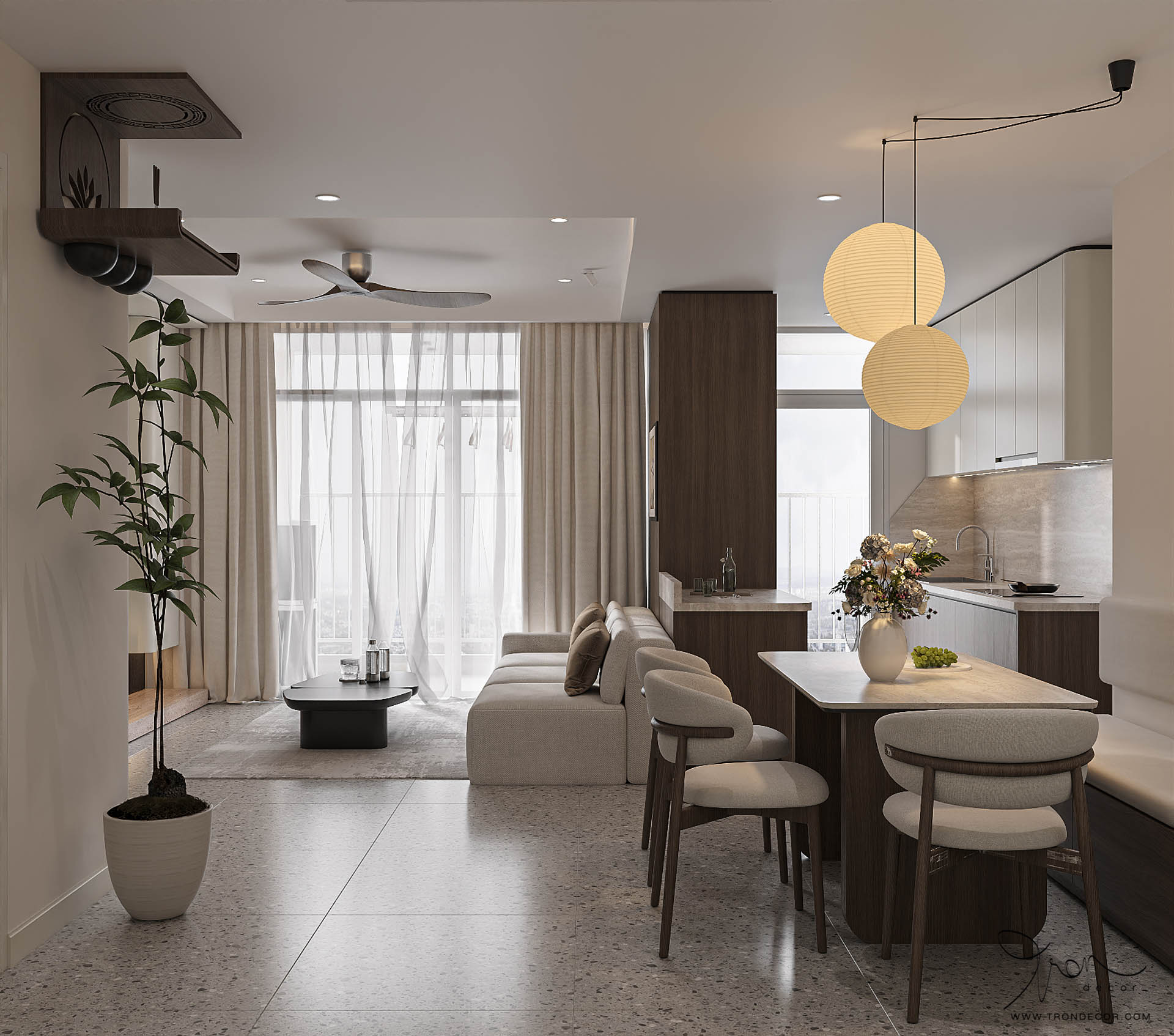 thiết kế căn hộ 85m2