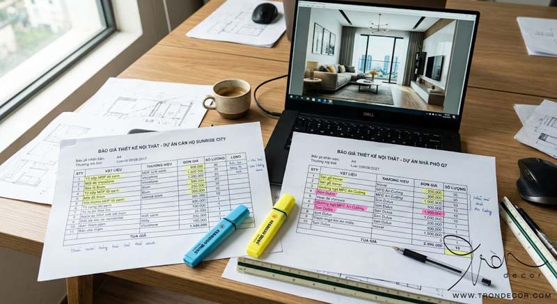 HƯỚNG DẪN CÁCH ĐỌC HIỂU VÀ PHÂN TÍCH BẢNG BÁO GIÁ THIẾT KẾ NỘI THẤT 6 báo giá thiết kế nội thất
